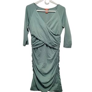 Sundance Eternal Compliment Faux Wrap Ruched Dress Size SP